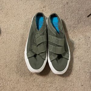 Army Green Blowfish slip on’s.